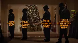 Dancing around the Christmas tree with your besties meme