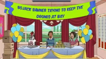 BoJack Banner trying to keep the drones at bay meme