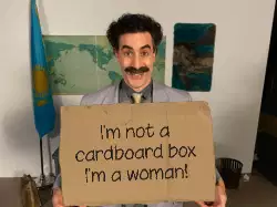 I'm not a cardboard box I'm a woman! meme