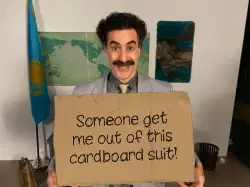 Someone get me out of this cardboard suit! meme