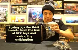 Taking out the thick beanie from the box of UFC toys and feeling the anticipation meme