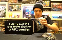 Taking out the toys from the box of UFC goodies meme
