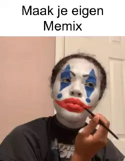 Girls Paints A Clown On Face 