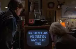 Doc Brown: Are you sure you want to do this? meme
