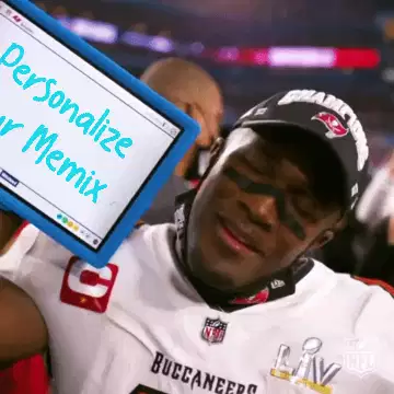 Bucaneers Player Holds Up Tablet