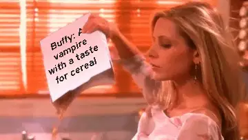 Buffy: A vampire with a taste for cereal meme