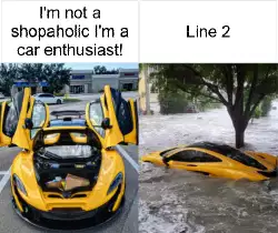 I'm not a shopaholic I'm a car enthusiast! meme