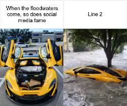 When the floodwaters come, so does social media fame meme