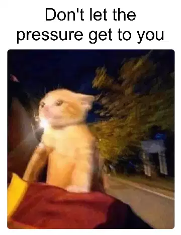 Don't let the pressure get to you meme