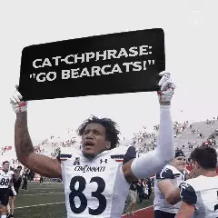 Cat-chphrase: "Go Bearcats!" meme