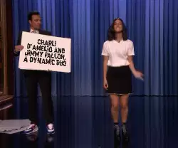 Charli D'Amelio and Jimmy Fallon, a dynamic duo meme