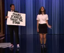 Charli D'Amelio takes the stage meme