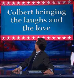 Colbert bringing the laughs and the love meme