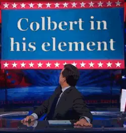 Colbert in his element meme