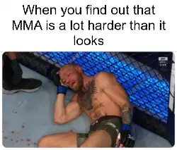When you find out that MMA is a lot harder than it looks meme