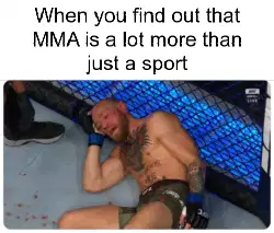 When you find out that MMA is a lot more than just a sport meme