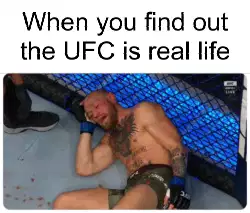 When you find out the UFC is real life meme