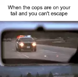 When the cops are on your tail and you can't escape meme