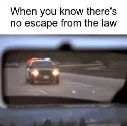 When you know there's no escape from the law meme