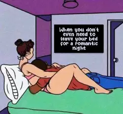 When you don't even need to leave your bed for a romantic night meme