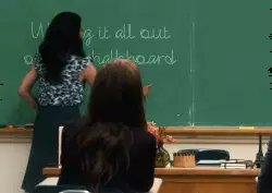 Writing it all out on the chalkboard meme