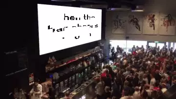 When the bar cheers you on meme
