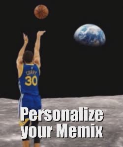 Stephen Curry Shoots Basketball On Moon