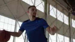 Is Stephen Curry multitasking or just too focused to notice what's going on around him? meme