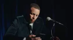 Stephen Curry Shows Phone Screen 