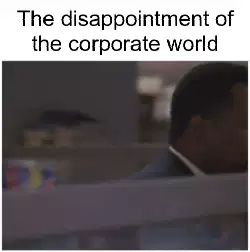 The disappointment of the corporate world meme