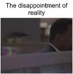 The disappointment of reality meme