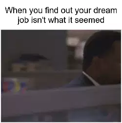 When you find out your dream job isn't what it seemed meme