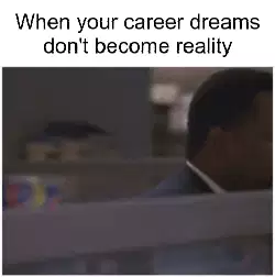 When your career dreams don't become reality meme