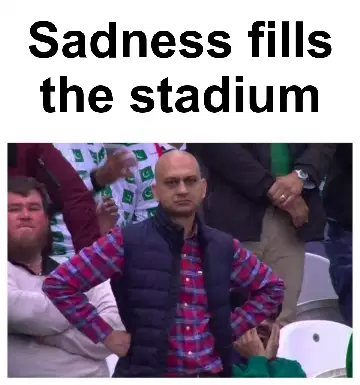 Sadness fills the stadium meme