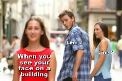 When you see your face on a building meme