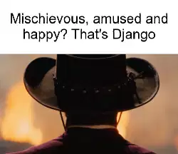 Mischievous, amused and happy? That's Django meme