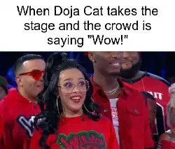 When Doja Cat takes the stage and the crowd is saying "Wow!" meme