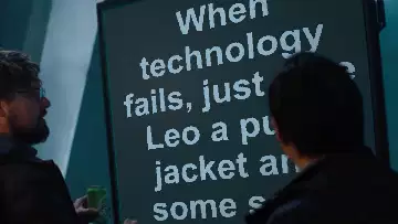 When technology fails, just give Leo a puffy jacket and some soda meme