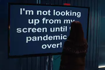 I'm not looking up from my screen until this pandemic is over! meme