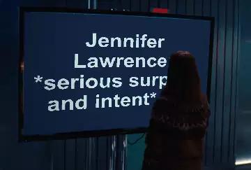 Jennifer Lawrence: *serious surprise and intent* Ha! meme