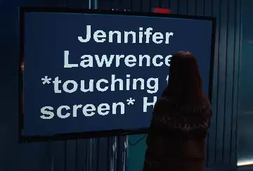 Jennifer Lawrence: *touching the screen* Huh? meme