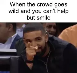 When the crowd goes wild and you can't help but smile meme