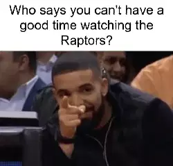 Who says you can't have a good time watching the Raptors? meme