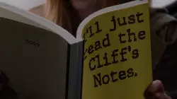 I'll just read the Cliff's Notes. meme