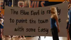 The Blue Devil is ready to paint the town blue with some Easy A! meme
