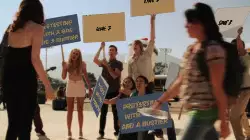 Protesting with a bag and a bustier meme