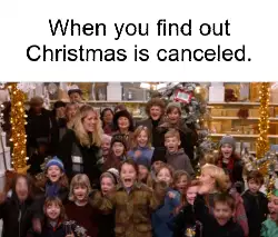 When you find out Christmas is canceled. meme