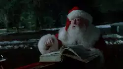 Santa's not so jolly when you catch him in a lie meme