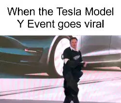 When the Tesla Model Y Event goes viral meme
