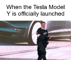 When the Tesla Model Y is officially launched meme